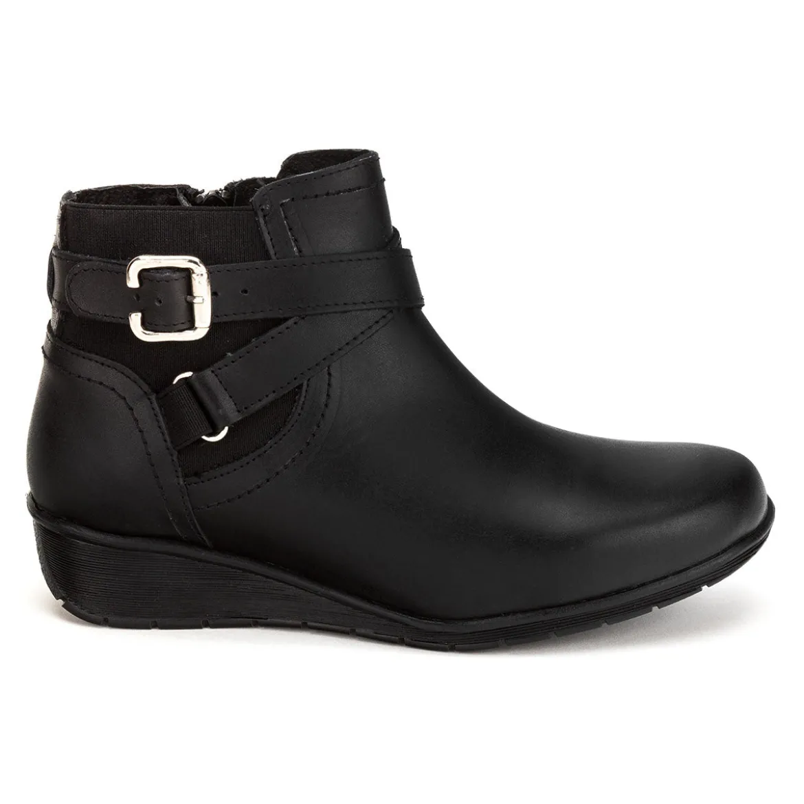 Bota Botín Piel Negro Tacón corrido Para Mujer Epidemia 02046