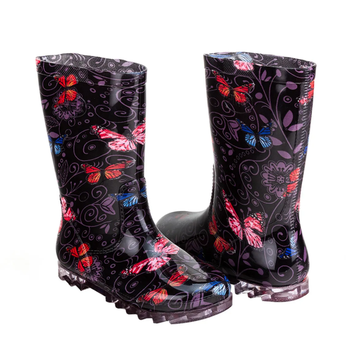 Bota Lluvia Mariposa Para Mujer Pinet 04267