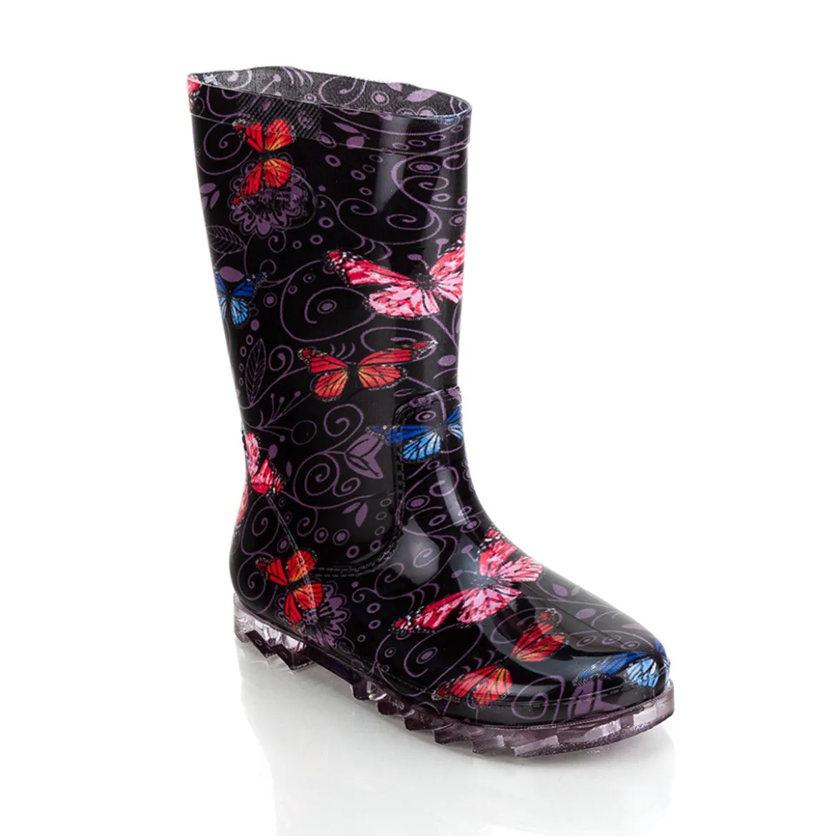 Bota Lluvia Mariposa Para Mujer Pinet 04267