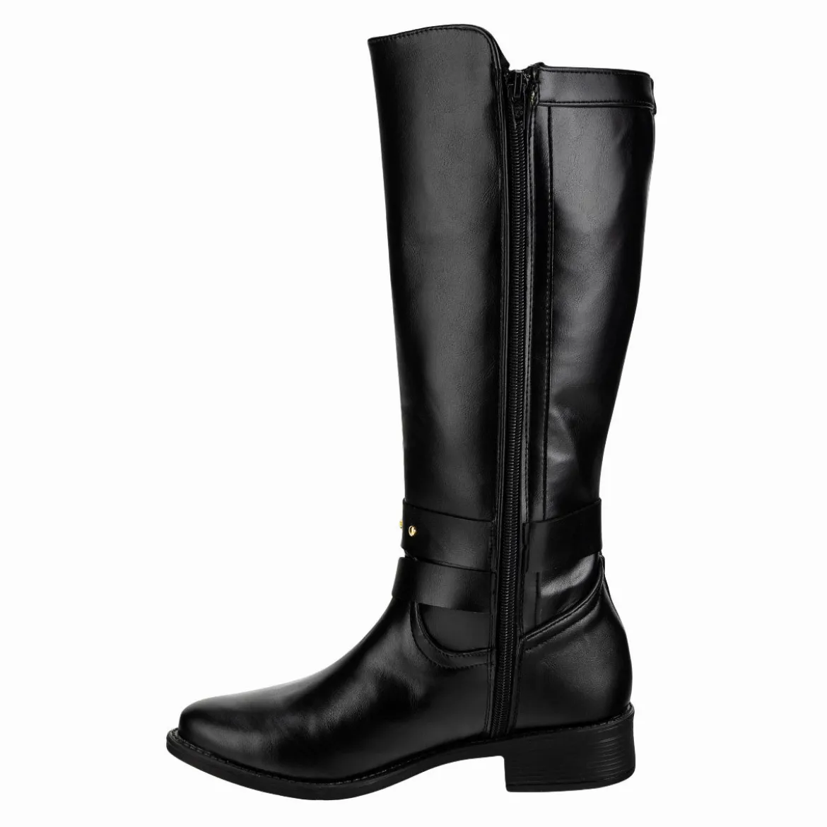 Botas Tipo Equitación Doble Hebilla Para Mujer Fusión 07966
