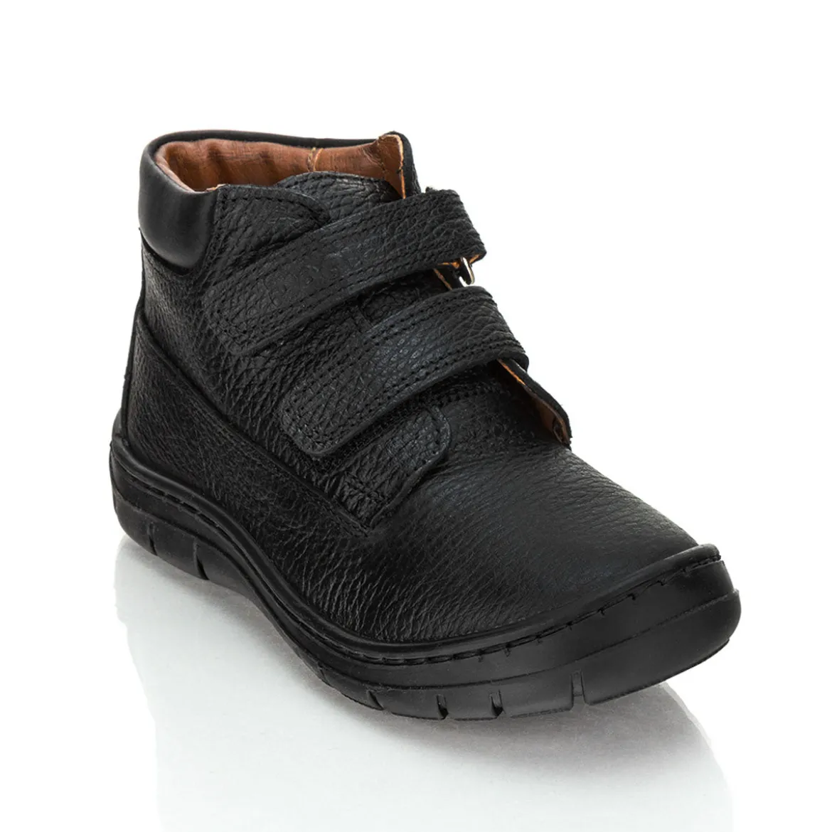 Botín Escolar Dogi Para Niño Piel Negro Velcro 02048