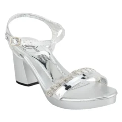 Sandalia Fiesta Graduación Moda Brillo Para Mujer Joza 06357/58 Plata-Oro