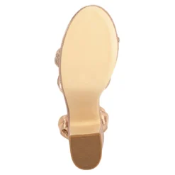 Sandalias Happy Shoes Para Mujer Fiesta Graduación Tacón Grueso Glamour 08249-50