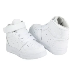 Tenis Blancos Escolar Para Niños Bota Casual Velcro Blasito 05533