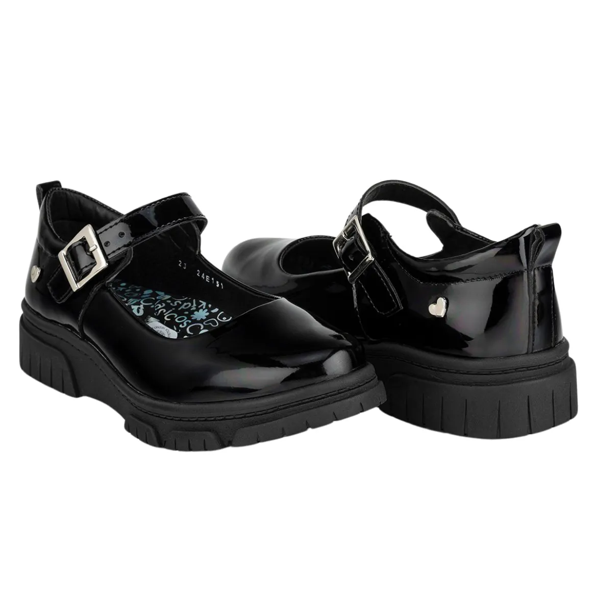 Zapato Charol Escolar Corazón Niña Blasito 05415