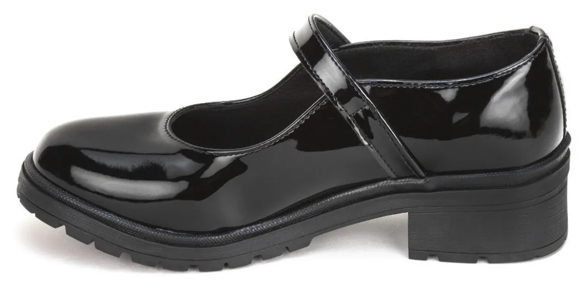 Zapato Escolar Bambino Para Niña Negro Charol Casual 02903