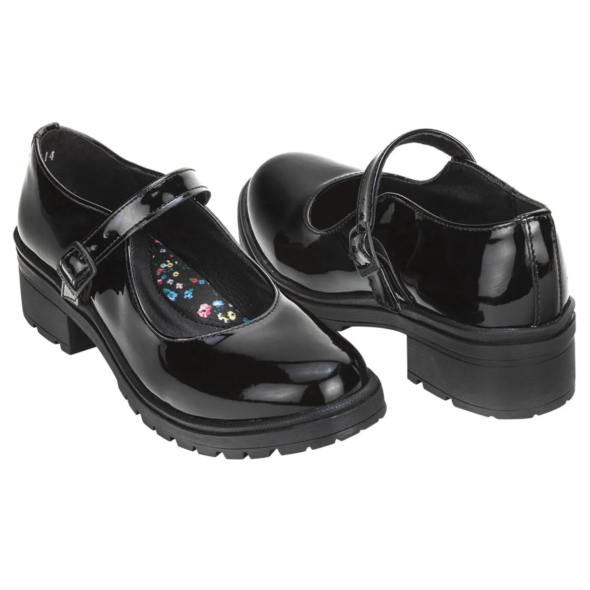 Zapato Escolar Bambino Para Niña Negro Charol Casual 02903