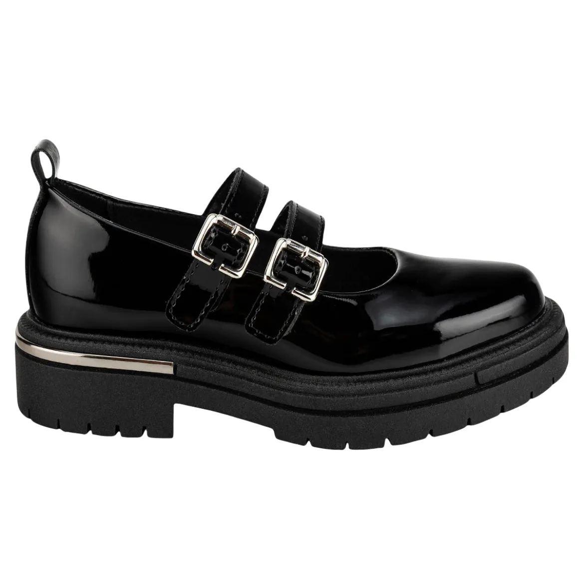 Zapato Escolar Chabelo Para Niña Mocasín Doble Hebilla 07227