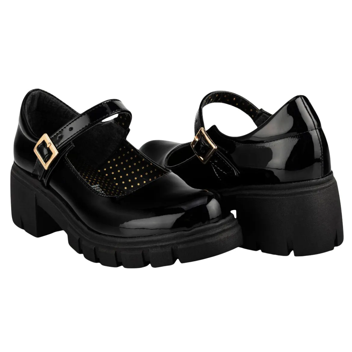 Zapato Escolar Happy Shoes Para Mujer Tacón Mary-Jane 07427