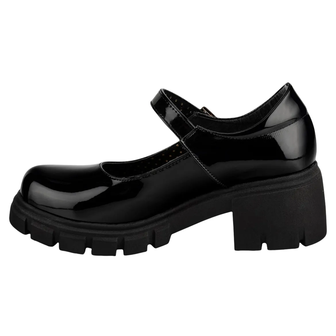 Zapato Escolar Happy Shoes Para Mujer Tacón Mary-Jane 07427