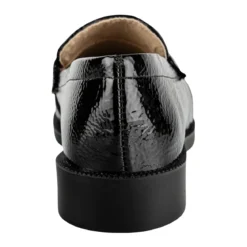 Zapato Mocasín Para Mujer Stampa Charol Negro 07072